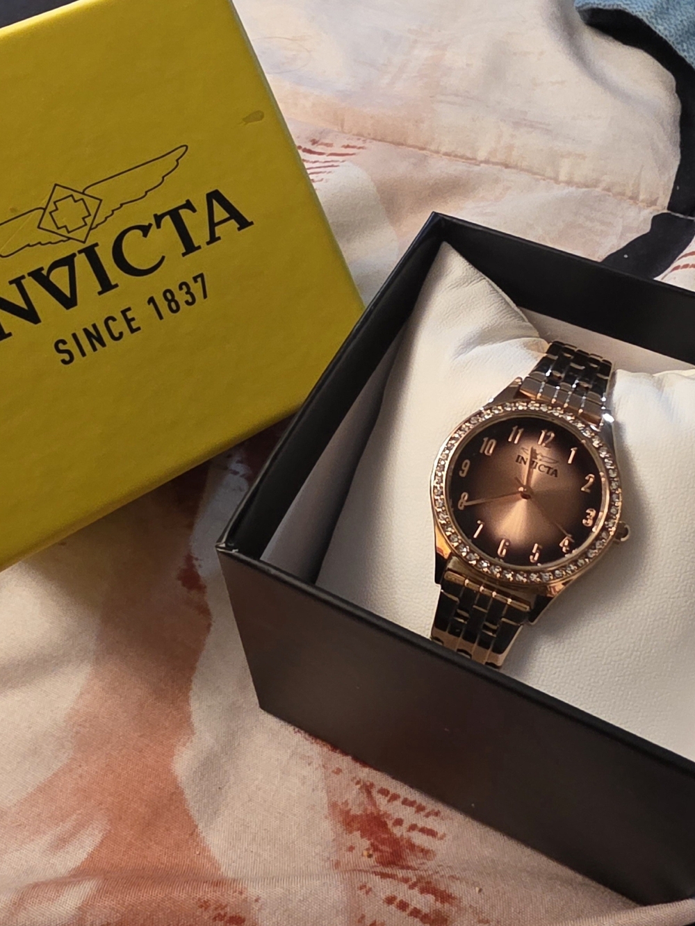 Invicta Women's Rose Gold Crystal Accent Bracelet Watch
